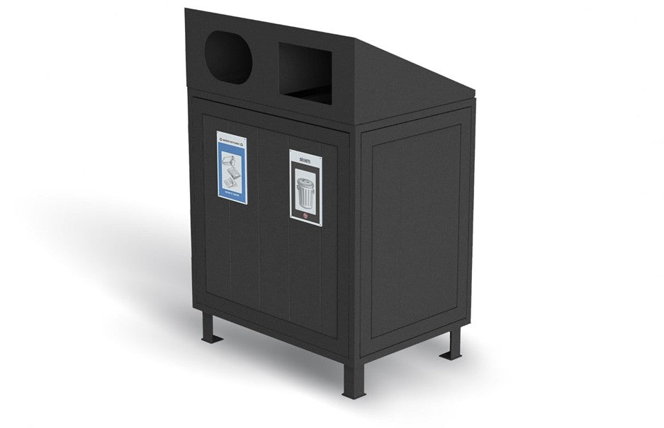 Panier à rebuts - 2 voies - Insertion d'aluminium