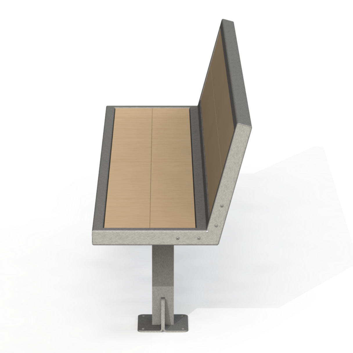 PCB3B - Banc 72" Avec Dossier Bois