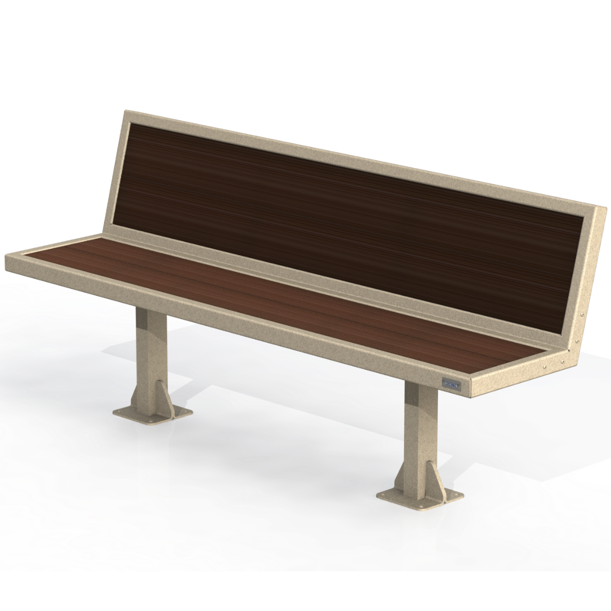 PCB3P - Banc 72" Avec Dossier Plastique Recyclé