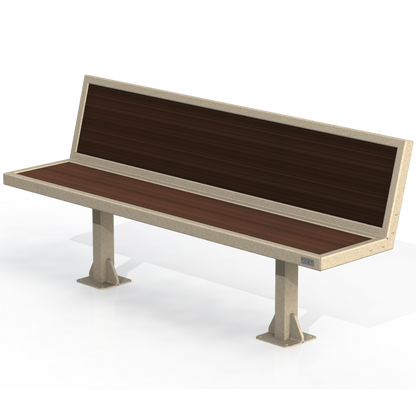 PCB3P - Banc 72" Avec Dossier Plastique Recyclé