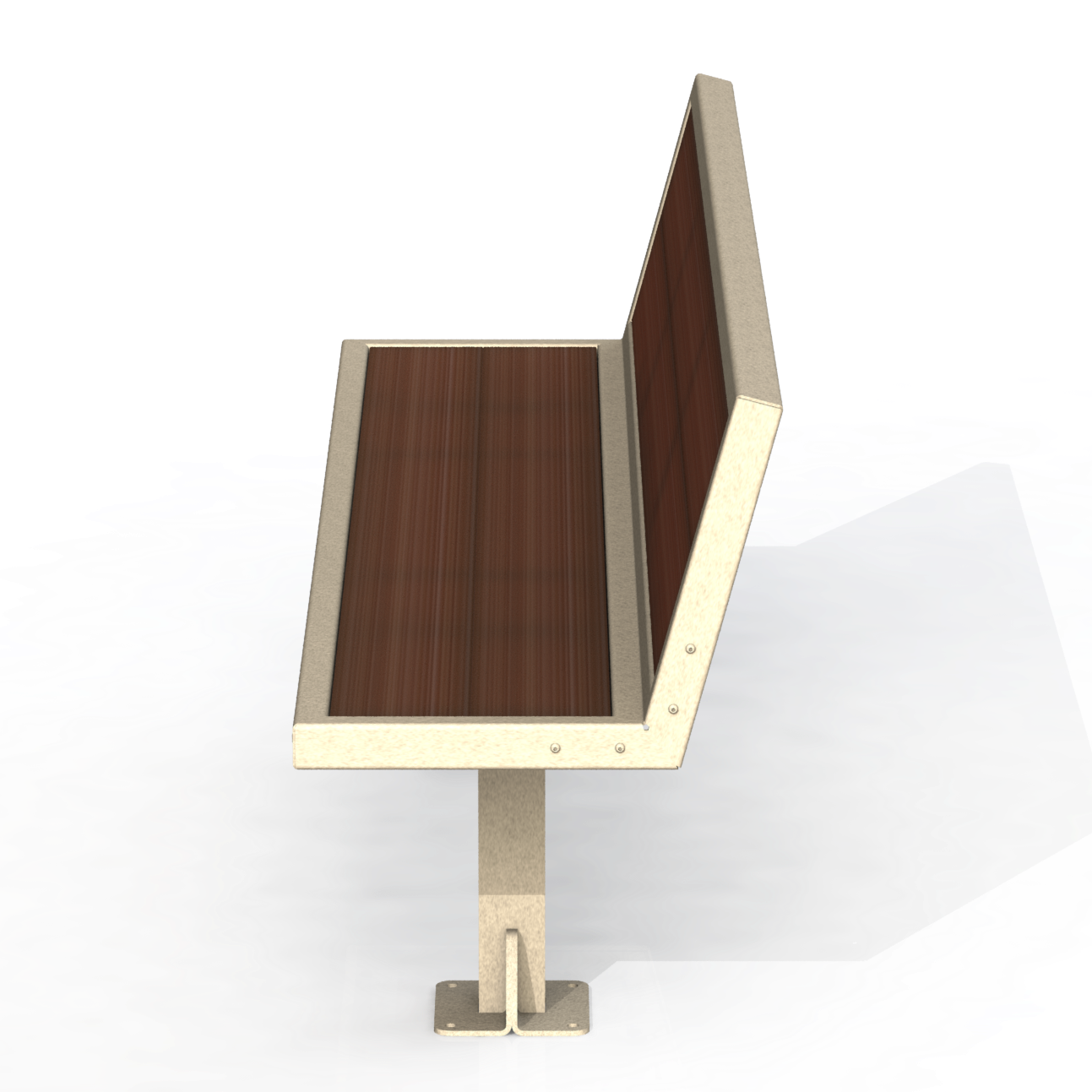 PCB3P - Banc 72" Avec Dossier Plastique Recyclé