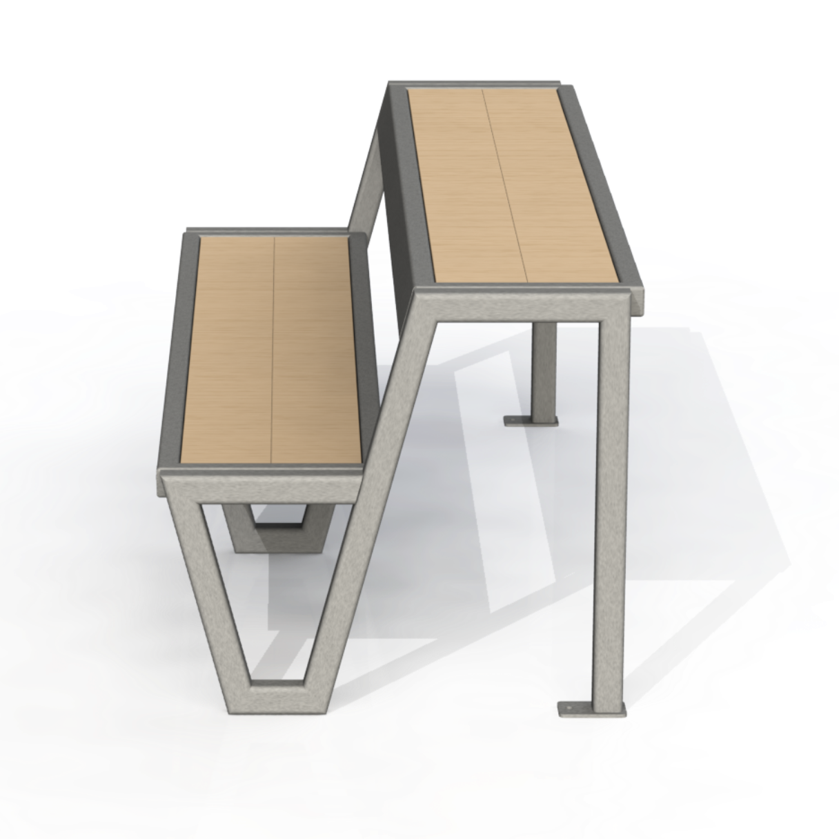 PCB8B - Banc École Avec Station De Travail 72" Bois