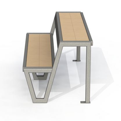 PCB8B - Banc École Avec Station De Travail 72" Bois