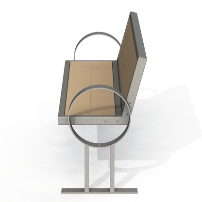 PCB6B - Banc 60" Avec Appuie-Bras Rond Bois