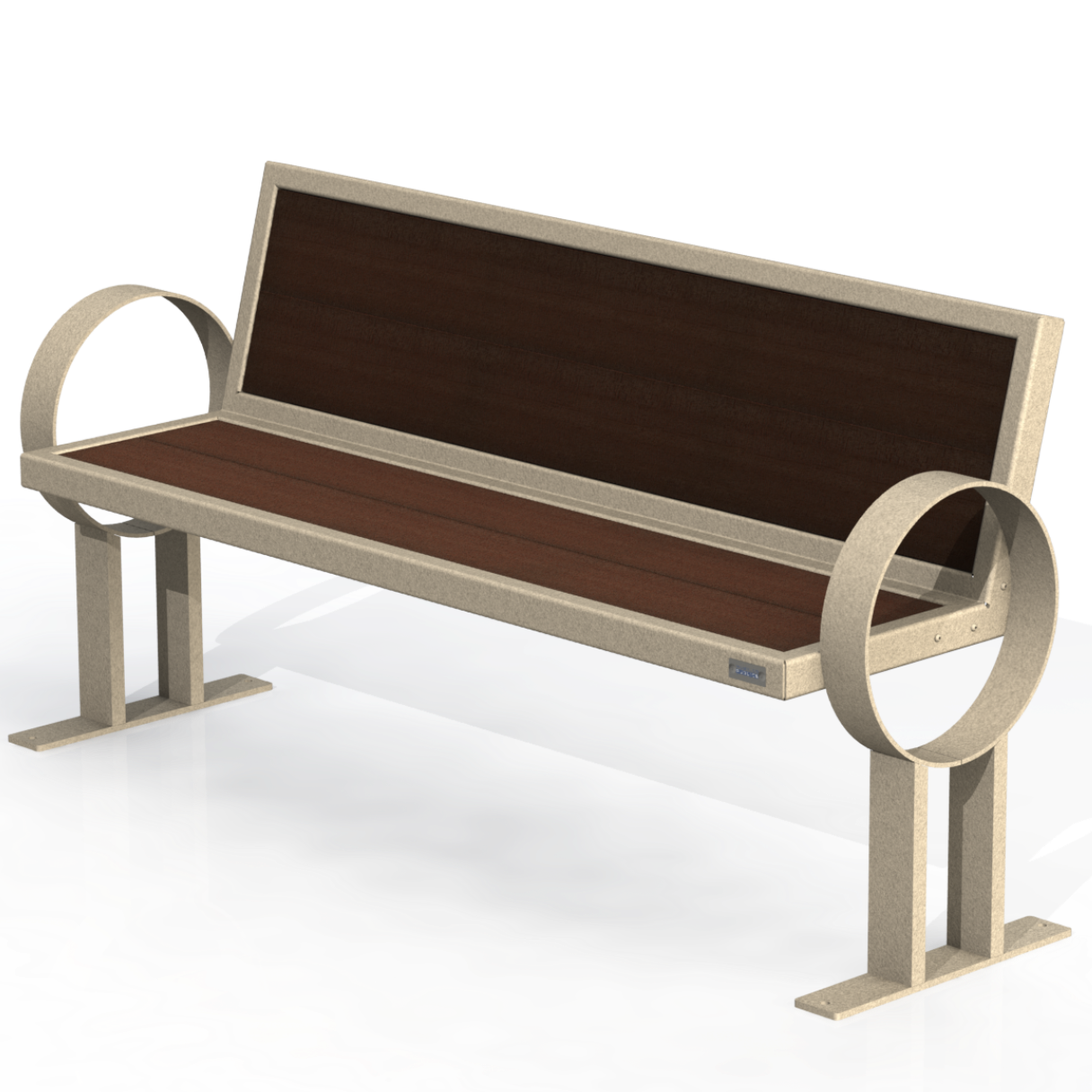 PCB6P - Banc 60" Avec Appuie-Bras Rond Plastique Recyclé