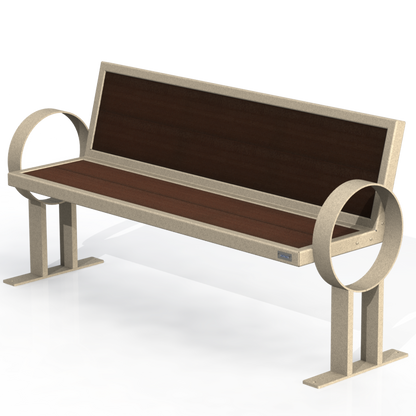 PCB6P - Banc 60" Avec Appuie-Bras Rond Plastique Recyclé