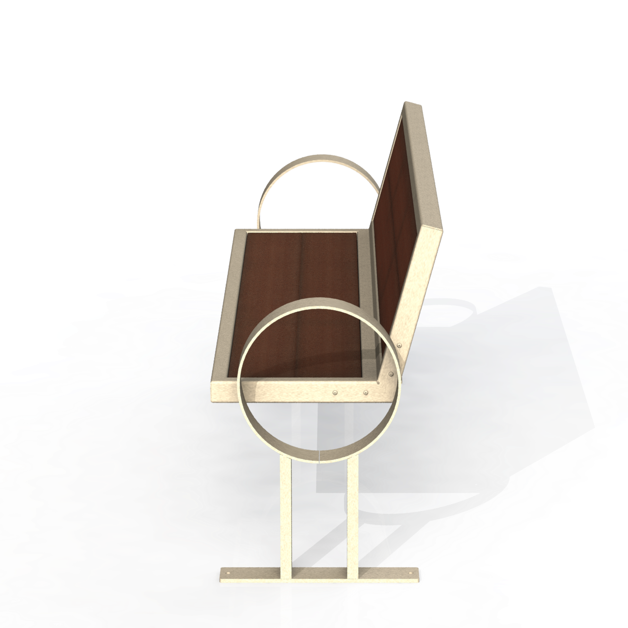 PCB6P - Banc 60" Avec Appuie-Bras Rond Plastique Recyclé