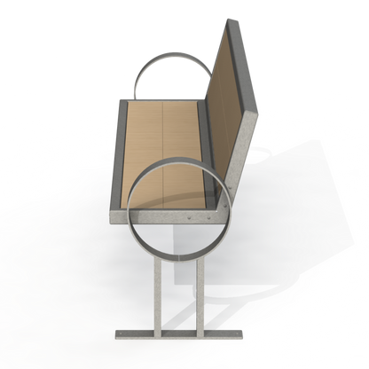 PCB7B - Banc 72" Avec Appuie-Bras Rond Bois