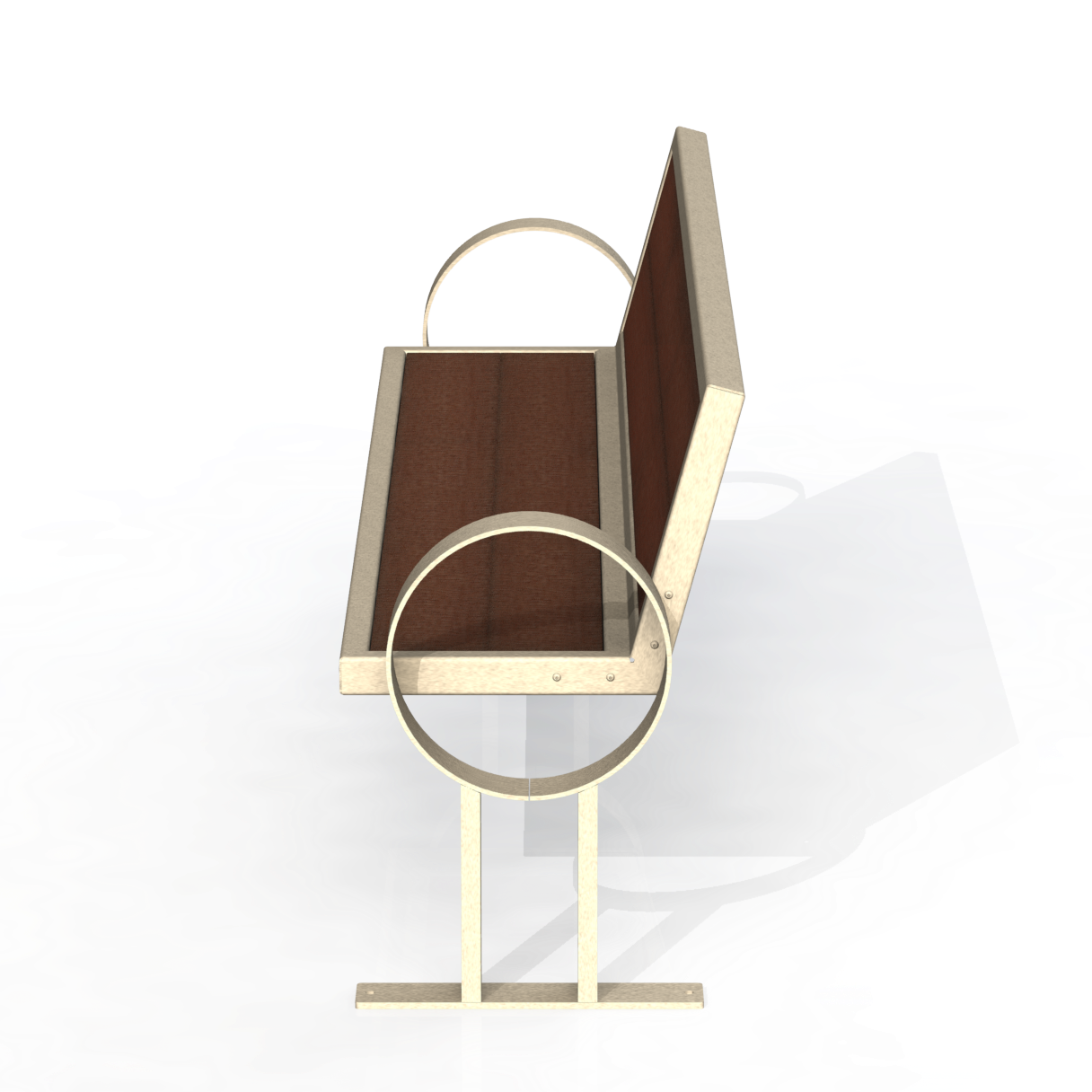 PCB7P - Banc 72" Avec Appuie-Bras Rond Plastique Recyclé