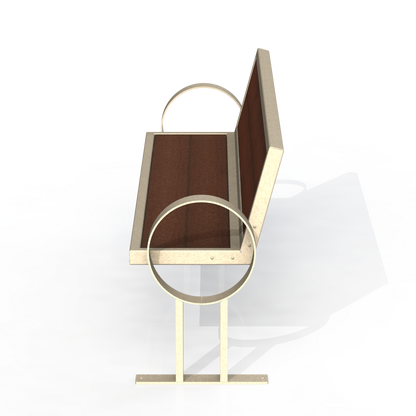 PCB7P - Banc 72" Avec Appuie-Bras Rond Plastique Recyclé