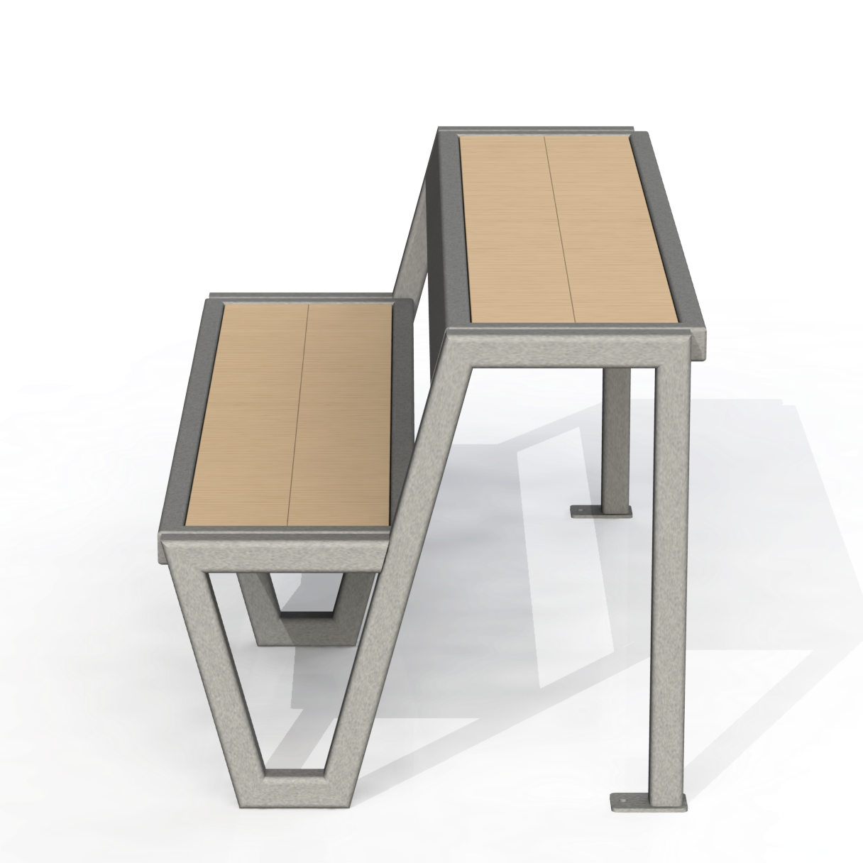 PCB9B - Banc école avec station de travail 60" bois