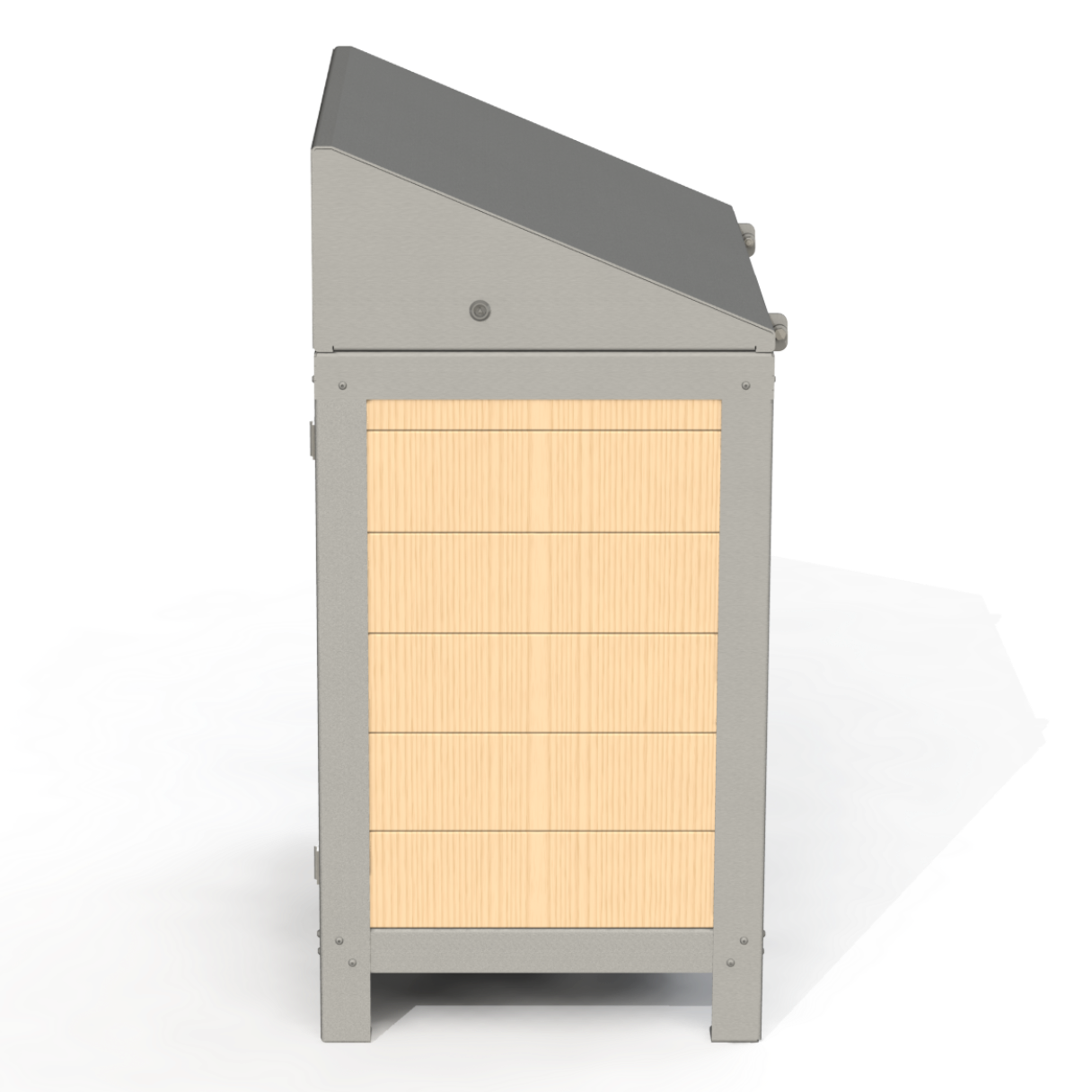 PCI1B- Corbeille 2 Compartiment Sécurisé Bois