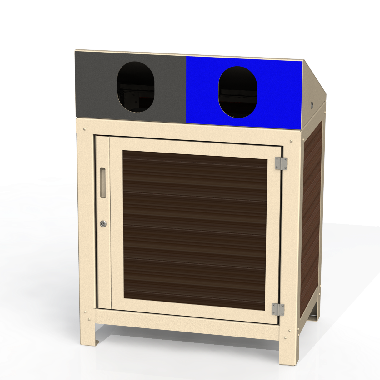 PCI1P - Corbeille 2 Compartiment Sécurisé Plastique Recyclé