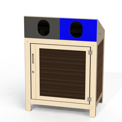 PCI1P - Corbeille 2 Compartiment Sécurisé Plastique Recyclé