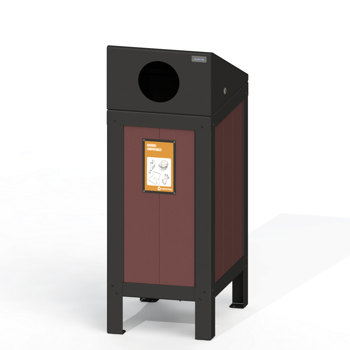 PCI2A - Corbeille Simple 3 Option Aluminium