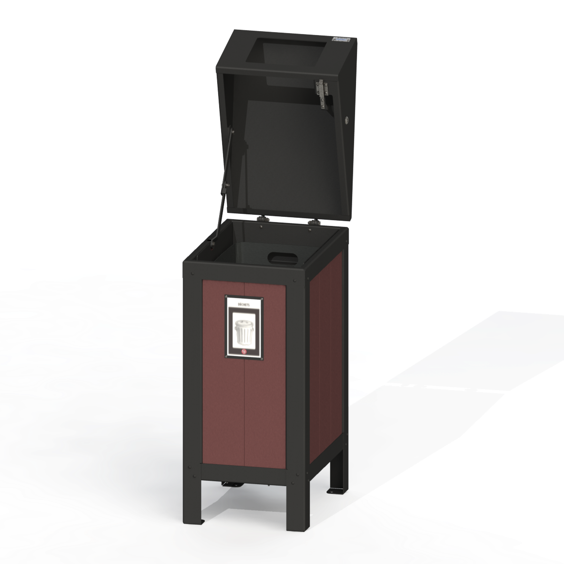 PCI2A - Corbeille Simple 3 Option Aluminium