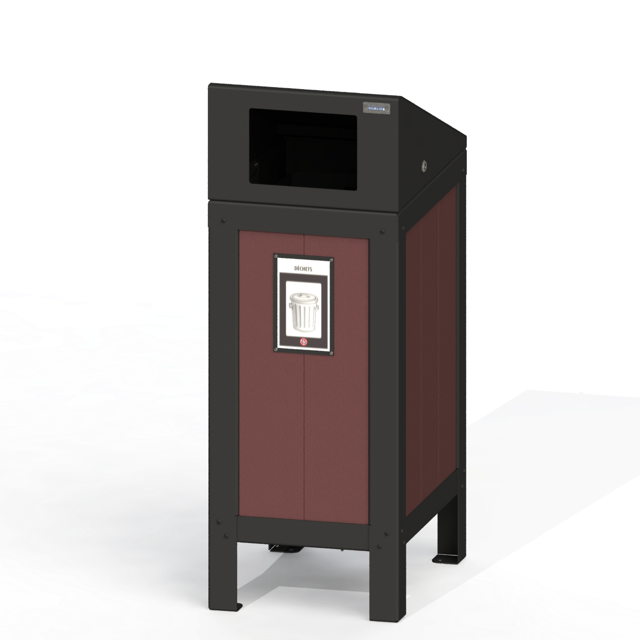 PCI2A - Corbeille Simple 3 Option Aluminium