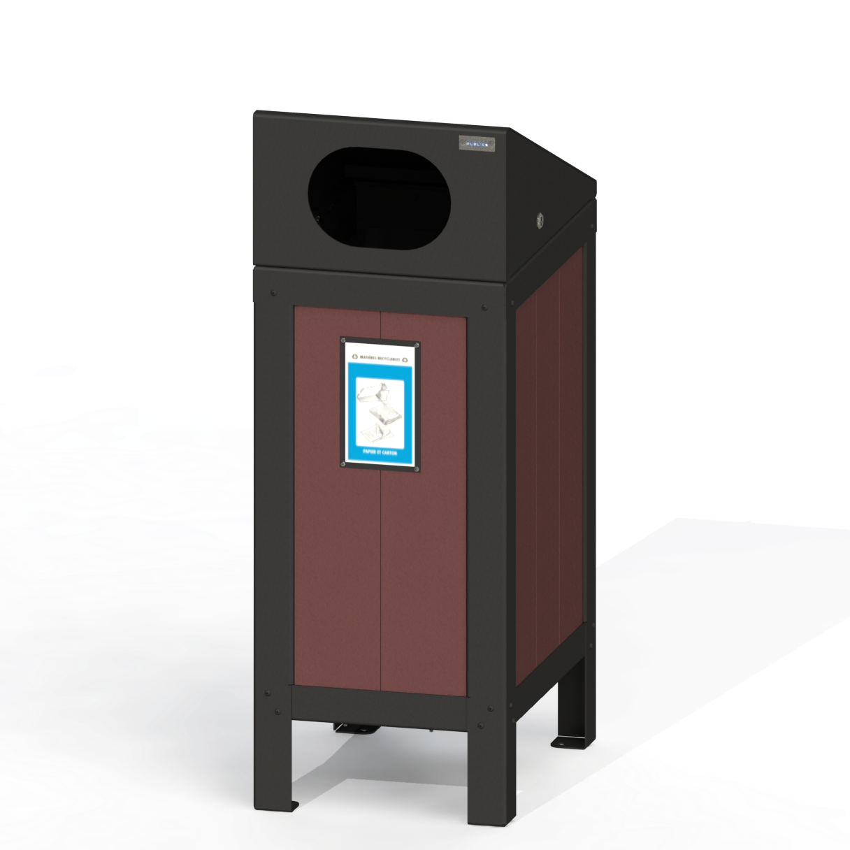 PCI2A - Corbeille Simple 3 Option Aluminium