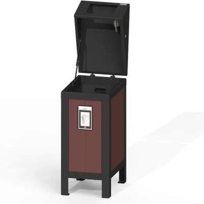 PCI2A - Corbeille simple 3 option aluminium