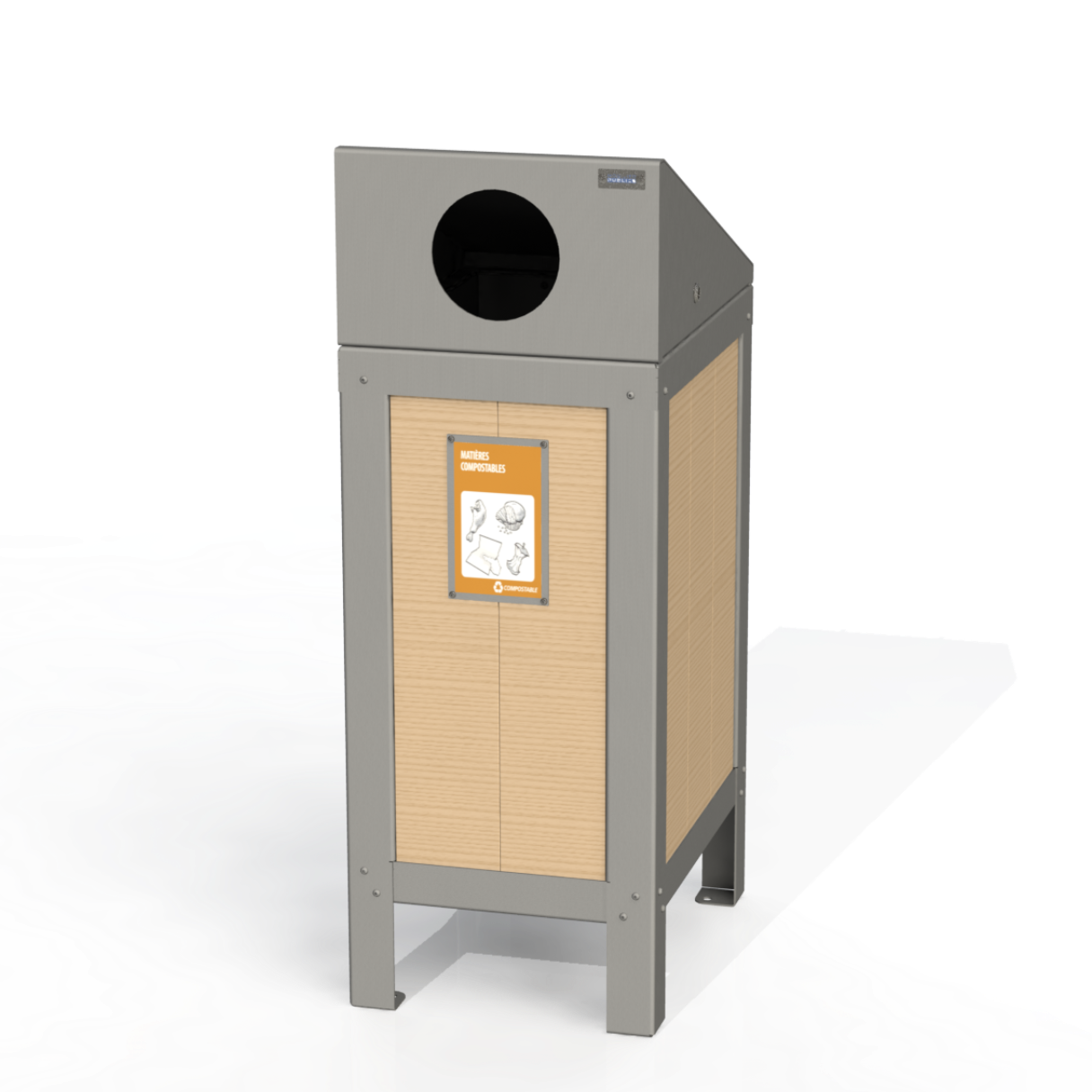 PCI2B - Corbeille Simple 3 Option Bois