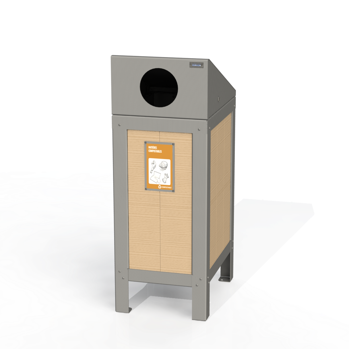 PCI2B - Corbeille simple 3 option bois