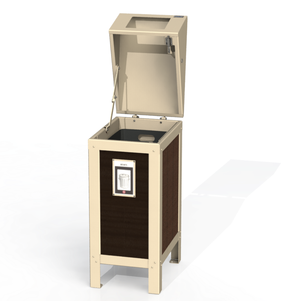 PCI2P - Corbeille Simple 3 Option Plastique Recyclé