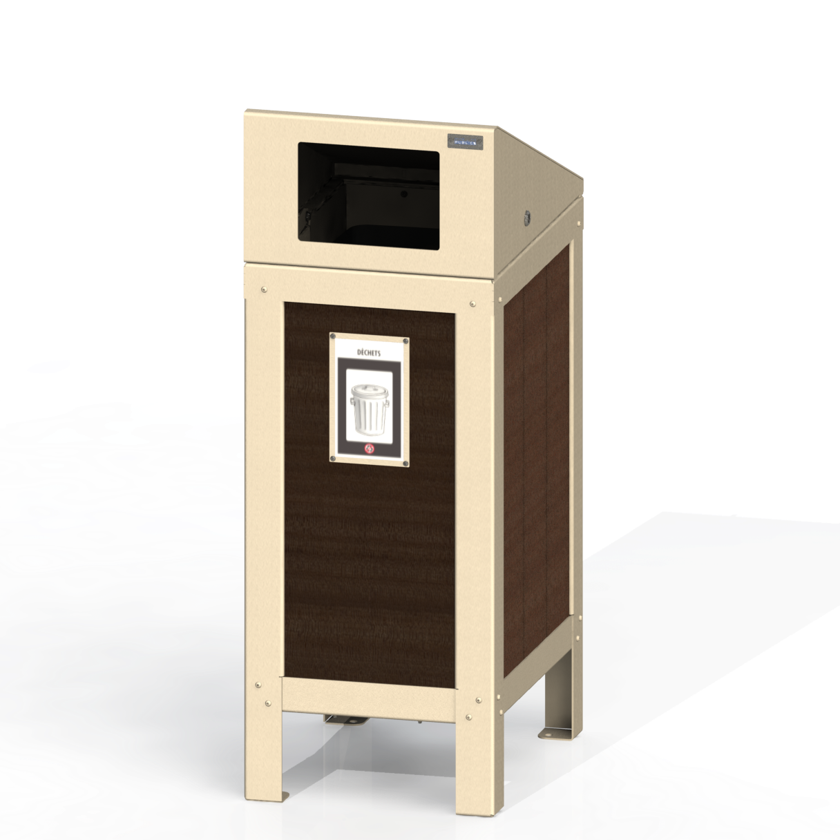 PCI2P - Corbeille Simple 3 Option Plastique Recyclé