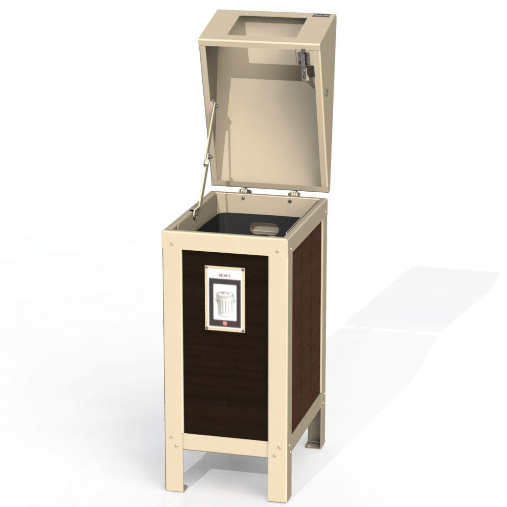 PCI2P - Corbeille simple 3 option plastique recyclé