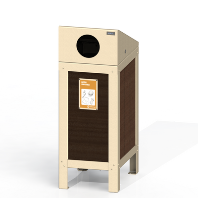 PCI2P - Corbeille simple 3 option plastique recyclé