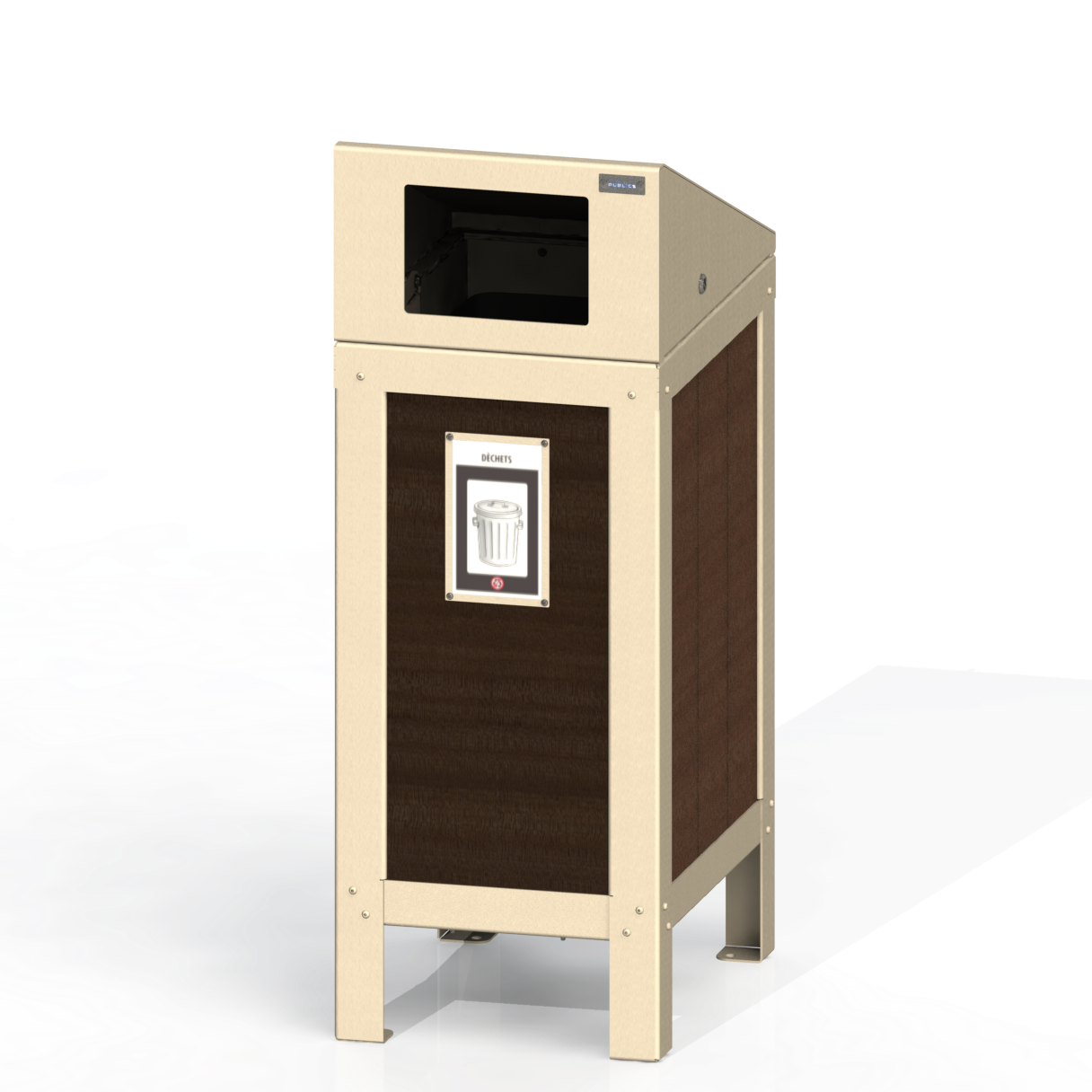 PCI2P - Corbeille simple 3 option plastique recyclé