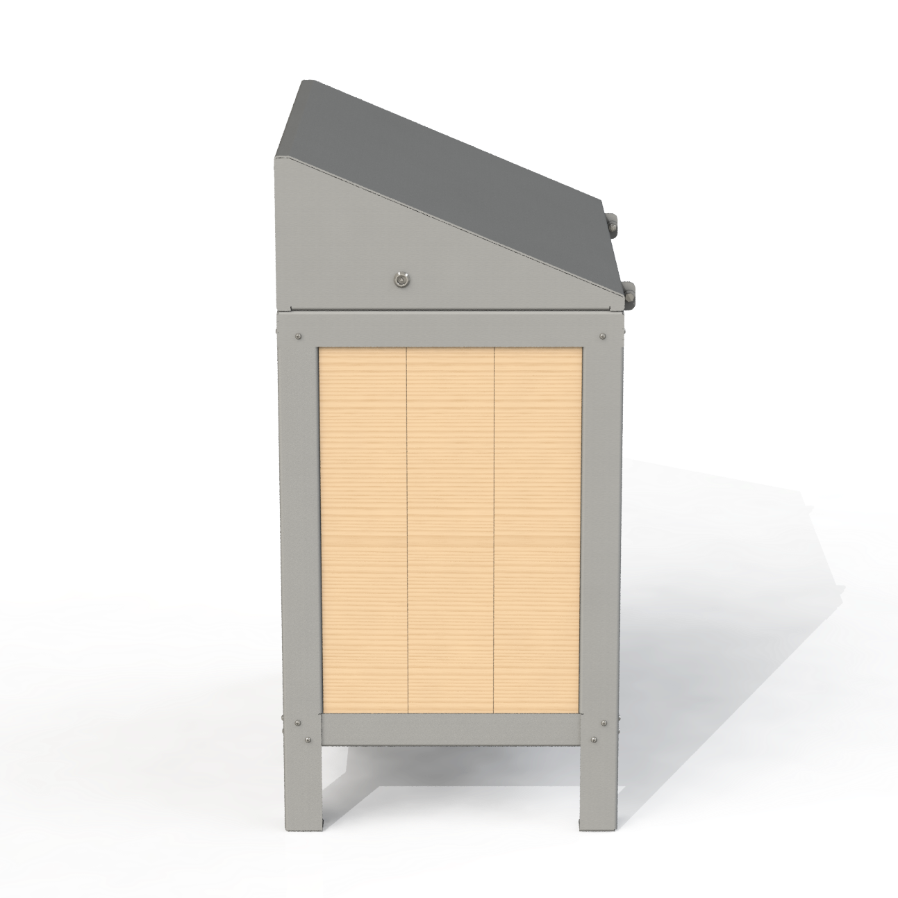 PCI3B - Corbeille 2 Compartiment Avec Affiche Bois