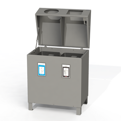 PCI6 - Corbeille 2 Compartiment 100% Aluminium