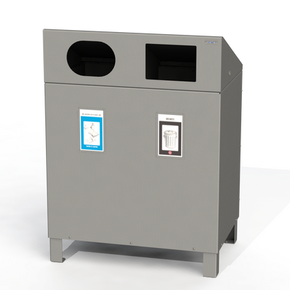 PCI6 - Corbeille 2 Compartiment 100% Aluminium