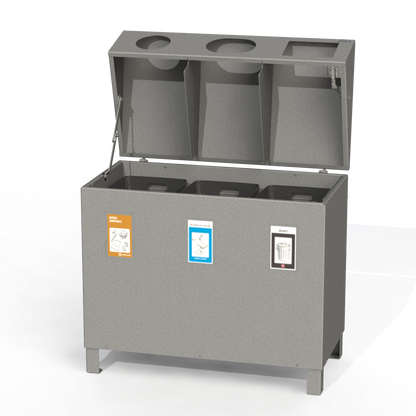 PCI7 - Corbeille 3 Compartiment 100% Aluminium