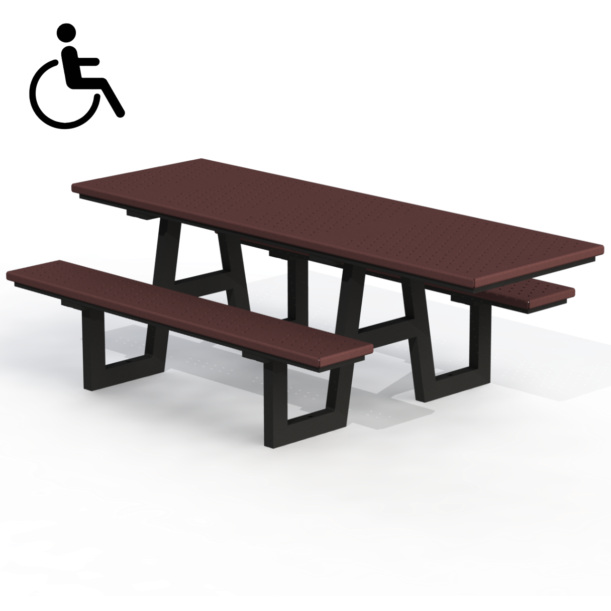 PCT2A - Table pique-nique 89" mobilité réduite aluminium
