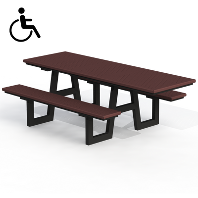 PCT2A - Table pique-nique 89" mobilité réduite aluminium