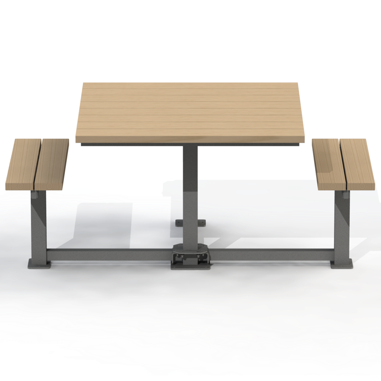 PCT5B - Table Pique-Nique Carré 74" Bois 6 Places