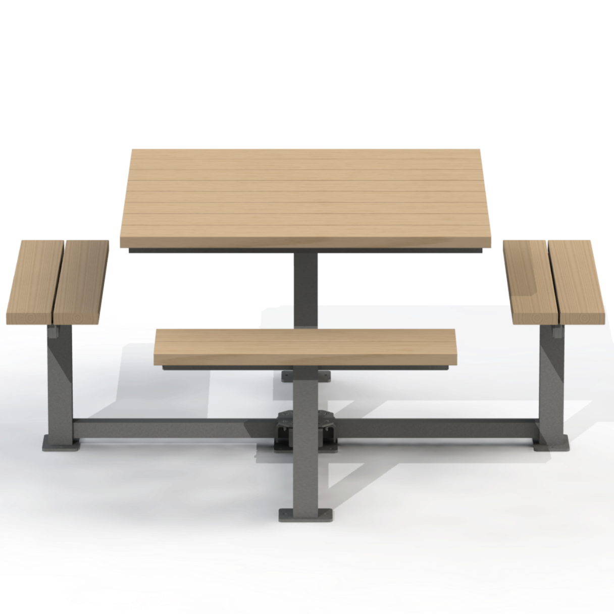 PCT5B - Table Pique-Nique Carré 74" Bois 8 Places