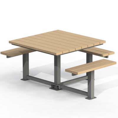 PCT5B - Table pique-nique carré 6 places bois
