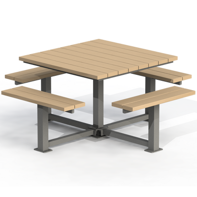PCT5B - Table pique-nique carré 74" 8 places bois