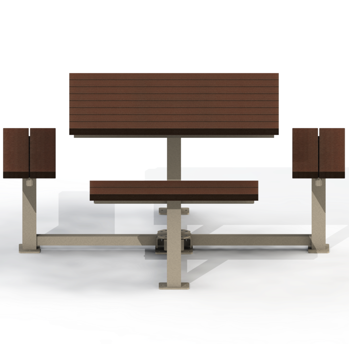 PCT5P - Table Pique-Nique Carré 74" Plastique Recyclé 8 Places