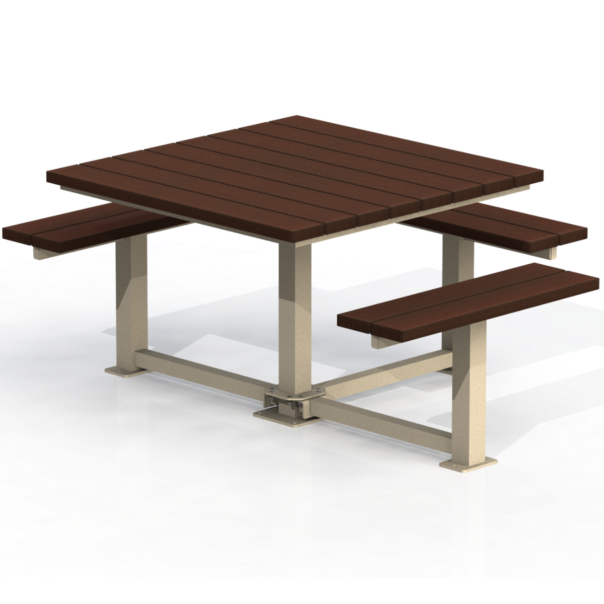 PCT5P - Table pique-nique carré 6 places plastique recyclé