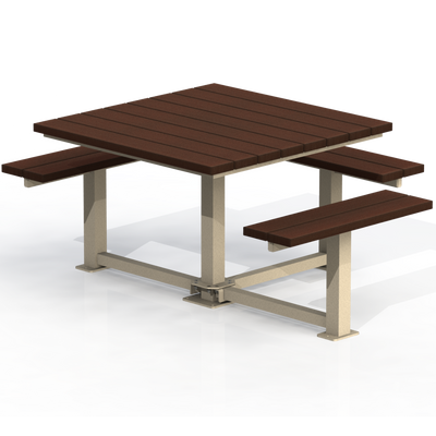 PCT5P - Table pique-nique carré 6 places plastique recyclé