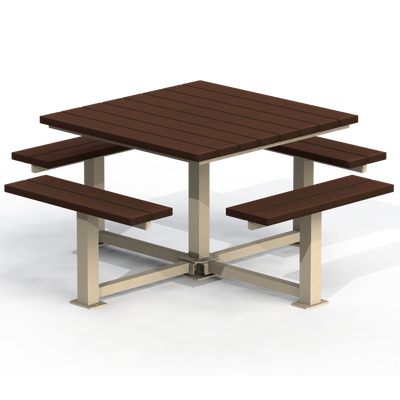 PCT5P - Table pique-nique carré 8 places plastique recyclé