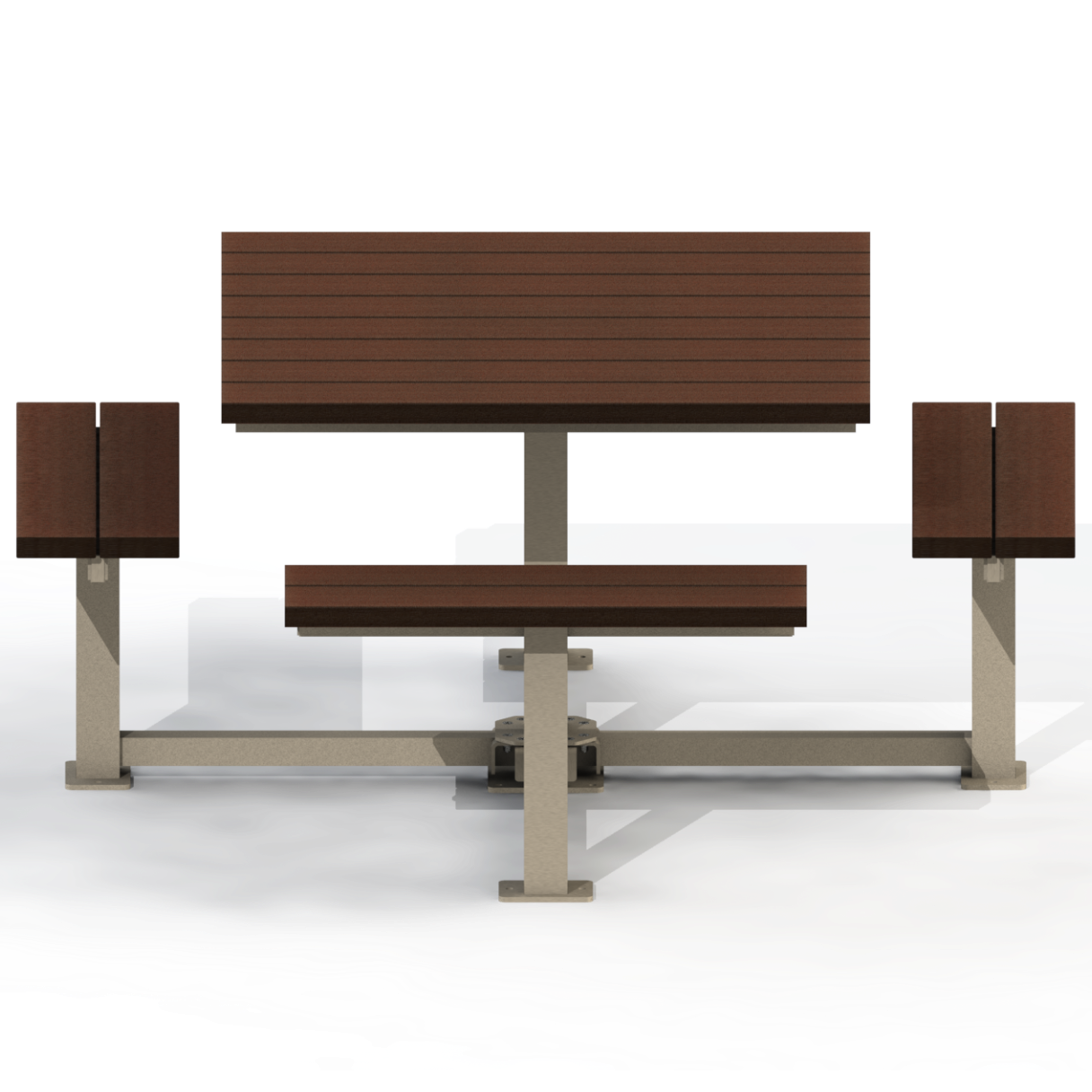 PCT5P - Table pique-nique carré 8 places plastique recyclé