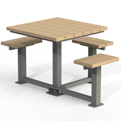 PCT6B - Table pique-nique carré 60" 3 places bois