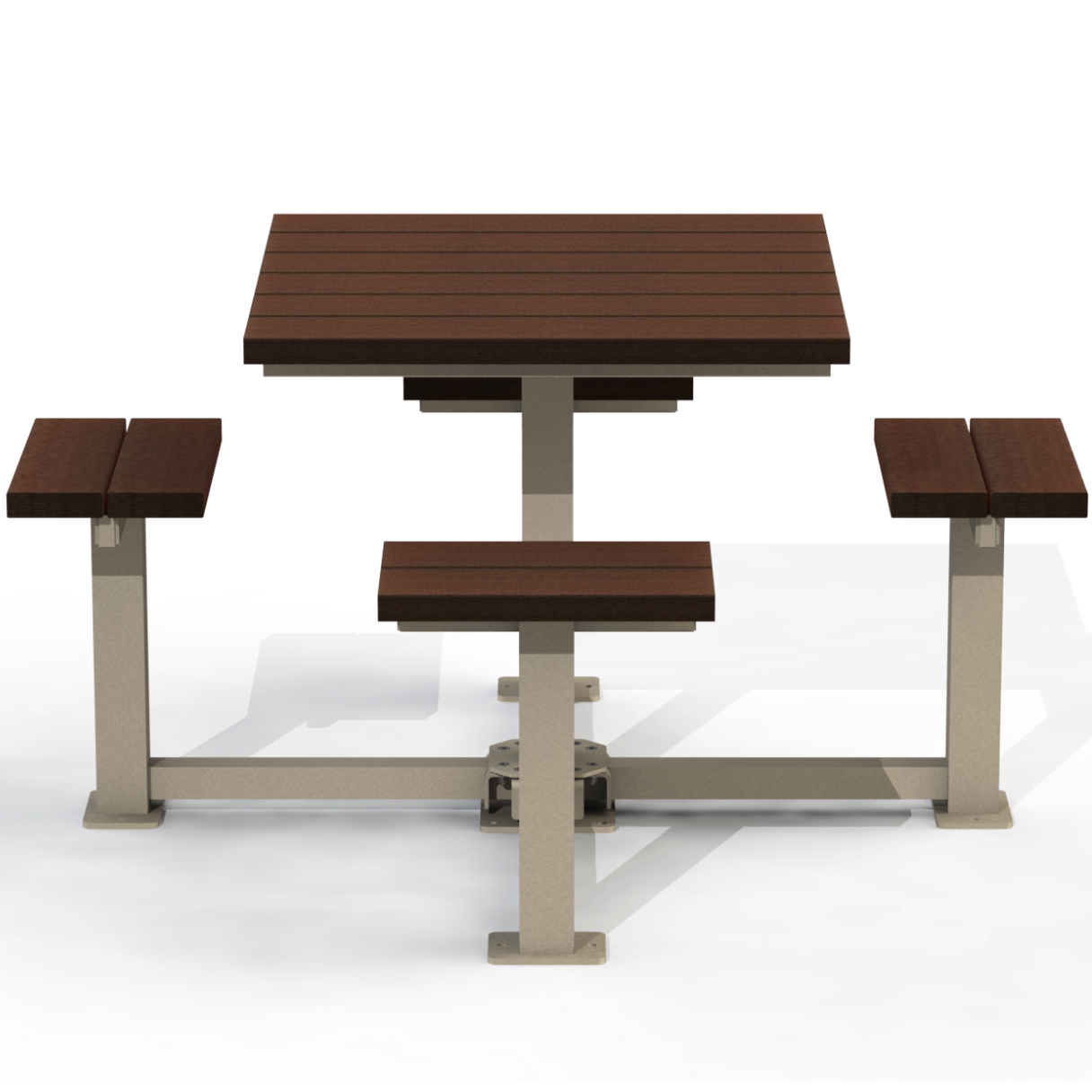 PCT6P - Table Pique-Nique Carré 60" Plastique Recyclé 4 Places