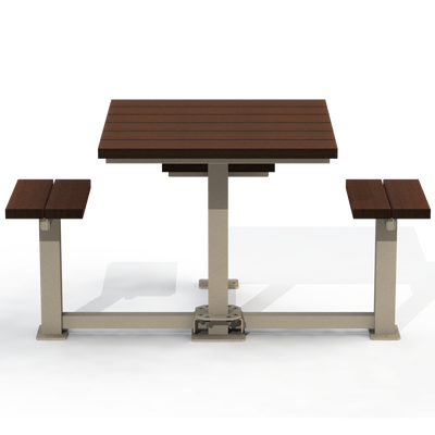 PCT6P - Table pique-nique carré 60" 3 places plastique recyclé