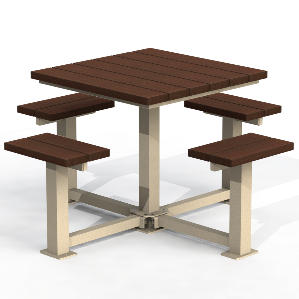 PCT6P - Table pique-nique carré 60" 4 places plastique recyclé