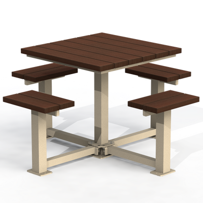 PCT6P - Table pique-nique carré 60" 4 places plastique recyclé